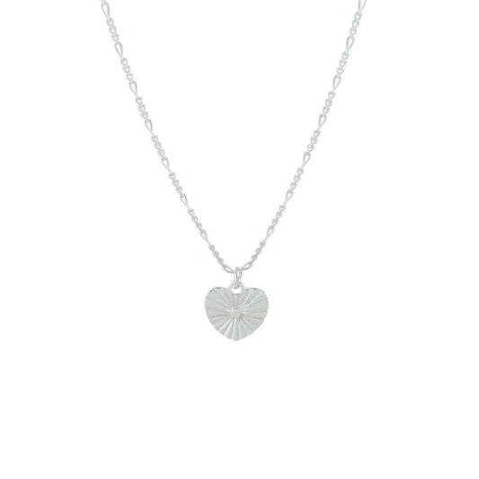 collier hart 42 + 3 cm zilver gerhodineerd