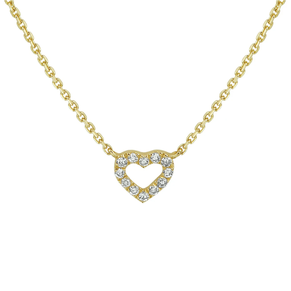 collier hart diamant 0.05ct h p1 1 mm 41 - 43 - 45 cm 14K geelgoud