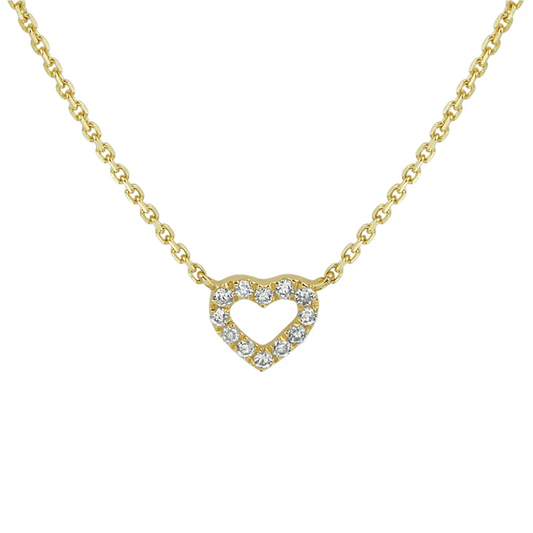 collier hart diamant 0.05ct h p1 1 mm 41 - 43 - 45 cm 14K geelgoud