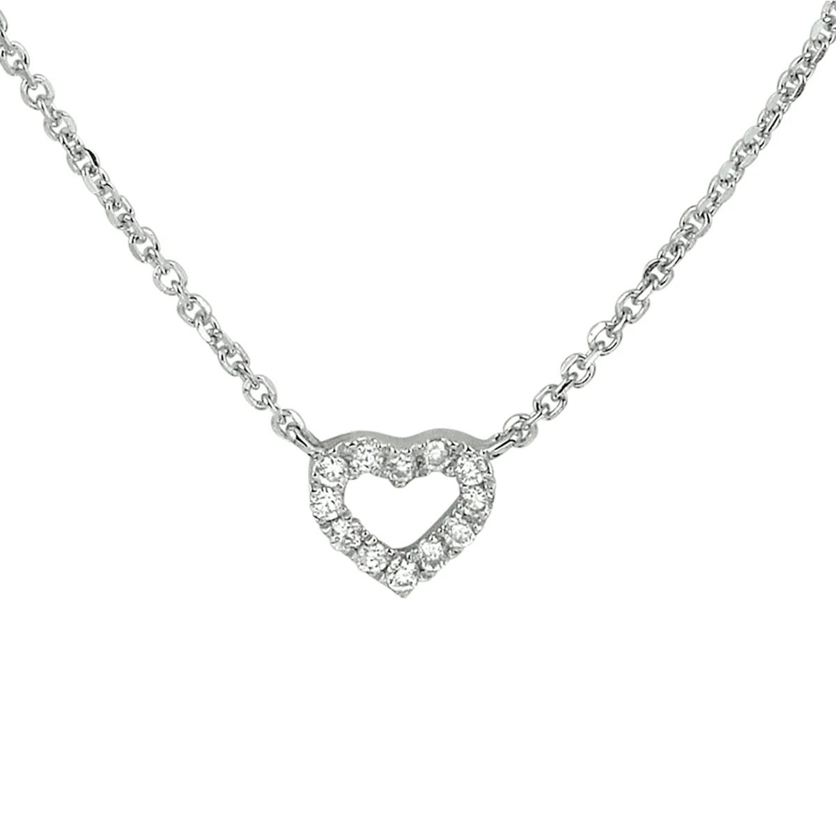 collier hart diamant 0.05ct h p1 1 mm 41 - 43 - 45 cm 14K witgoud