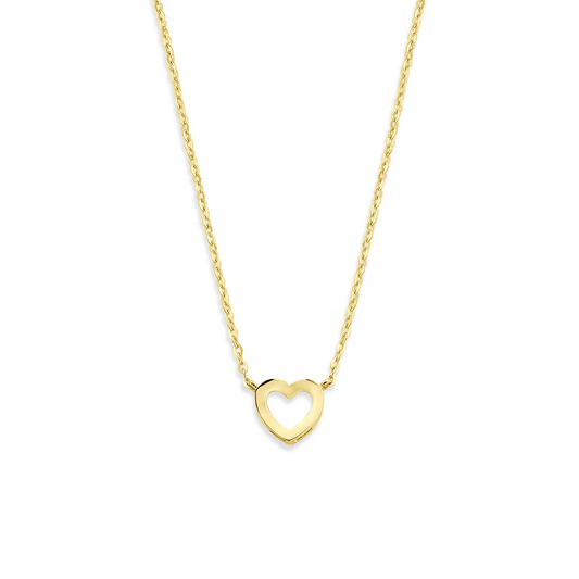 collier hartje 41 - 43 - 45 cm 14K geelgoud