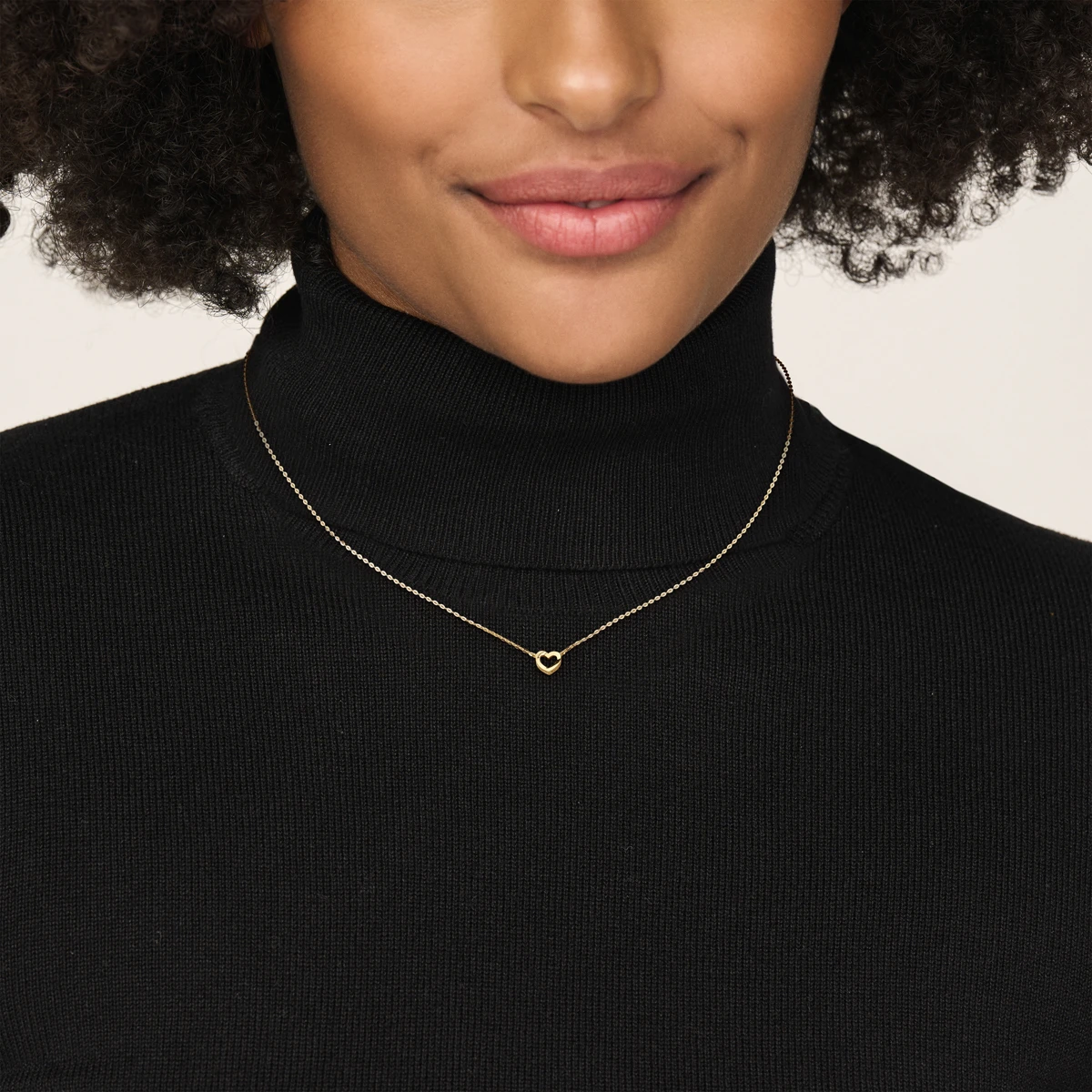 collier hartje 41 - 43 - 45 cm 14K geelgoud