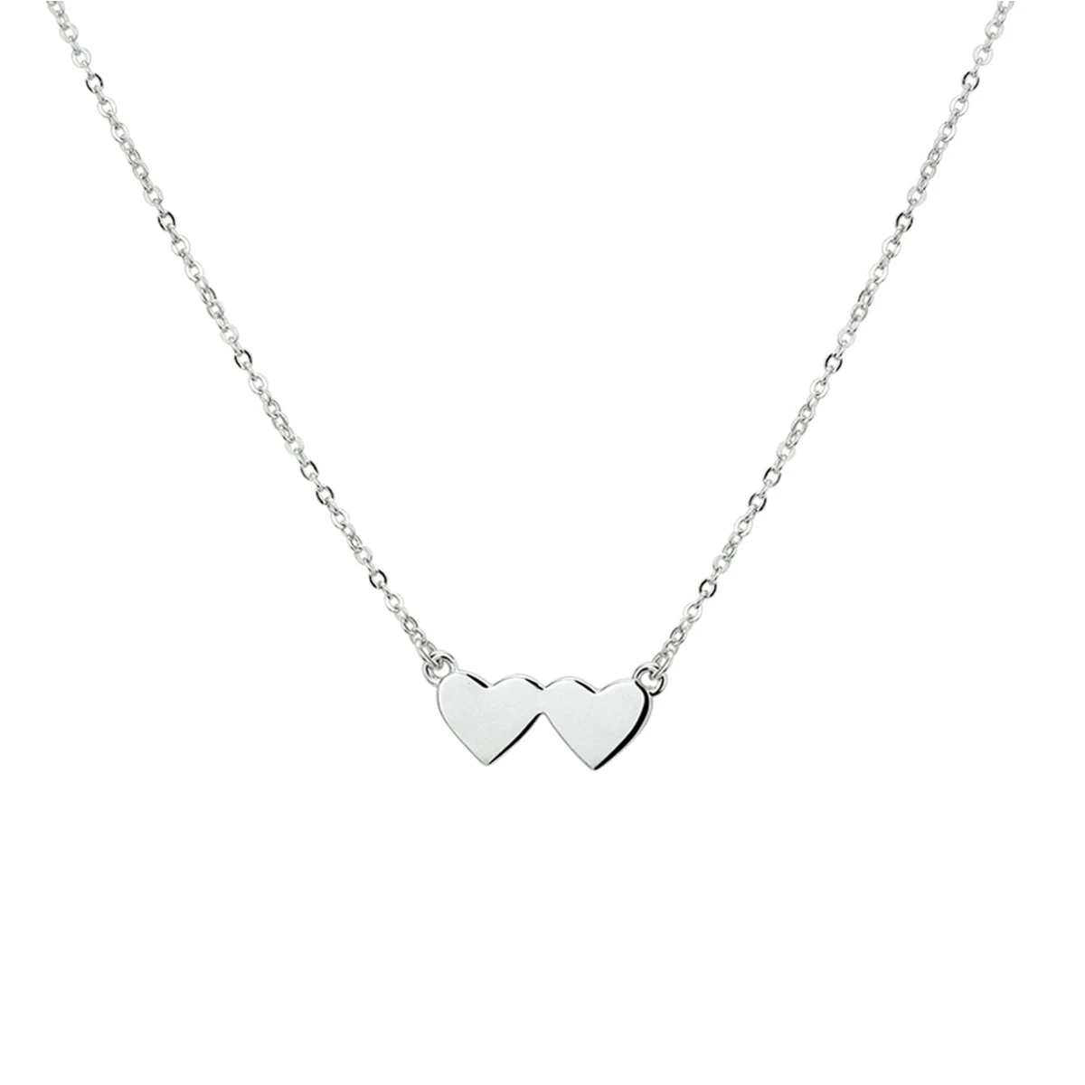 collier hartjes 1,3 mm 40 + 4 cm zilver gerhodineerd