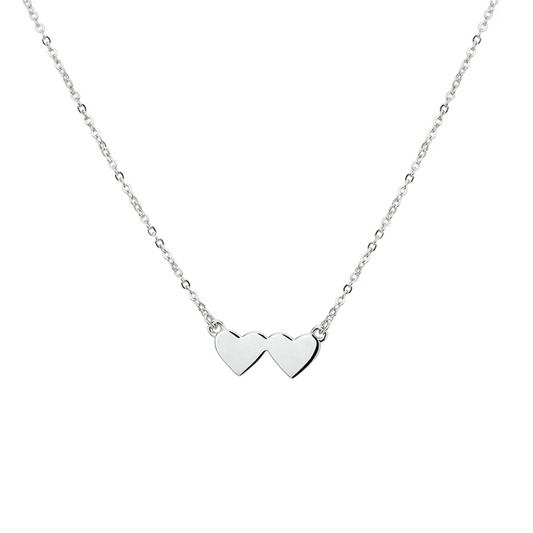 collier hartjes 1,3 mm 40 + 4 cm zilver gerhodineerd