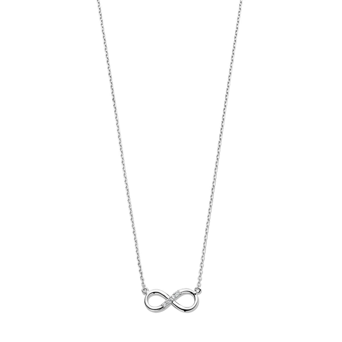 collier infinity 0.03ct h si 42 - 45 cm 14K witgoud