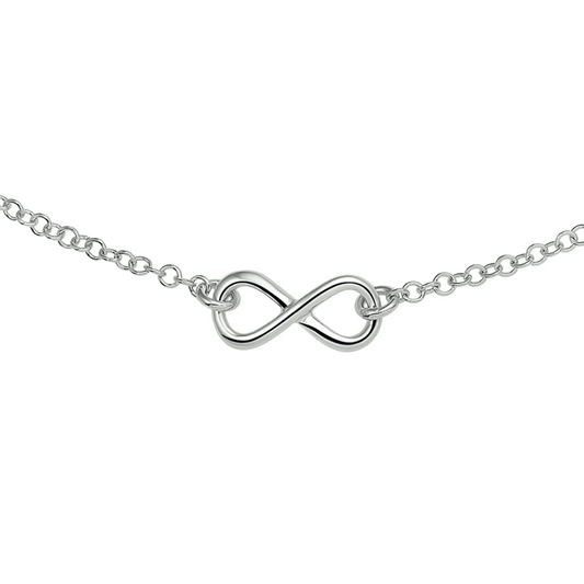 collier infinity 40 + 4 cm zilver gerhodineerd