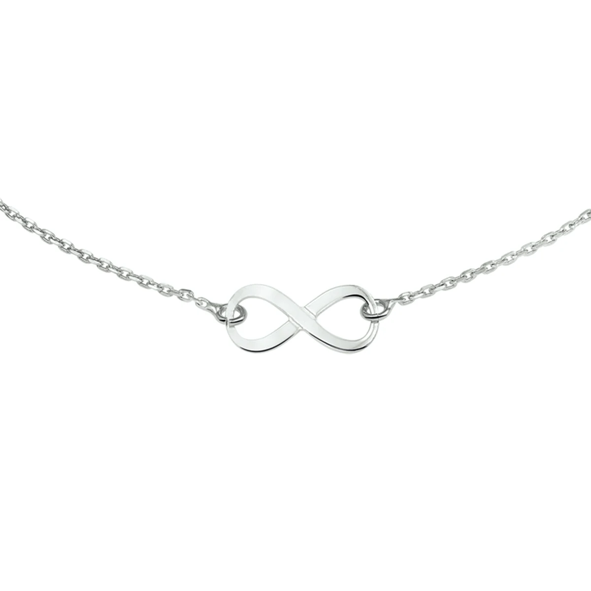 collier infinity 41 + 4 cm zilver gerhodineerd