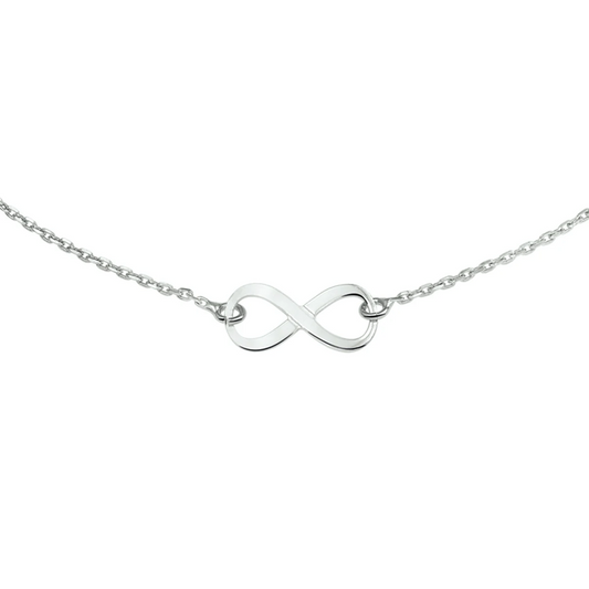 collier infinity 41 + 4 cm zilver gerhodineerd