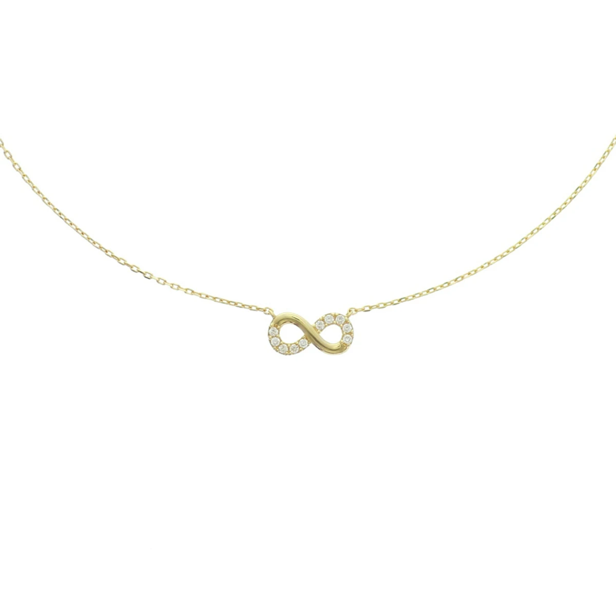 collier infinity zirkonia 40 - 42 - 44 cm 14K geelgoud