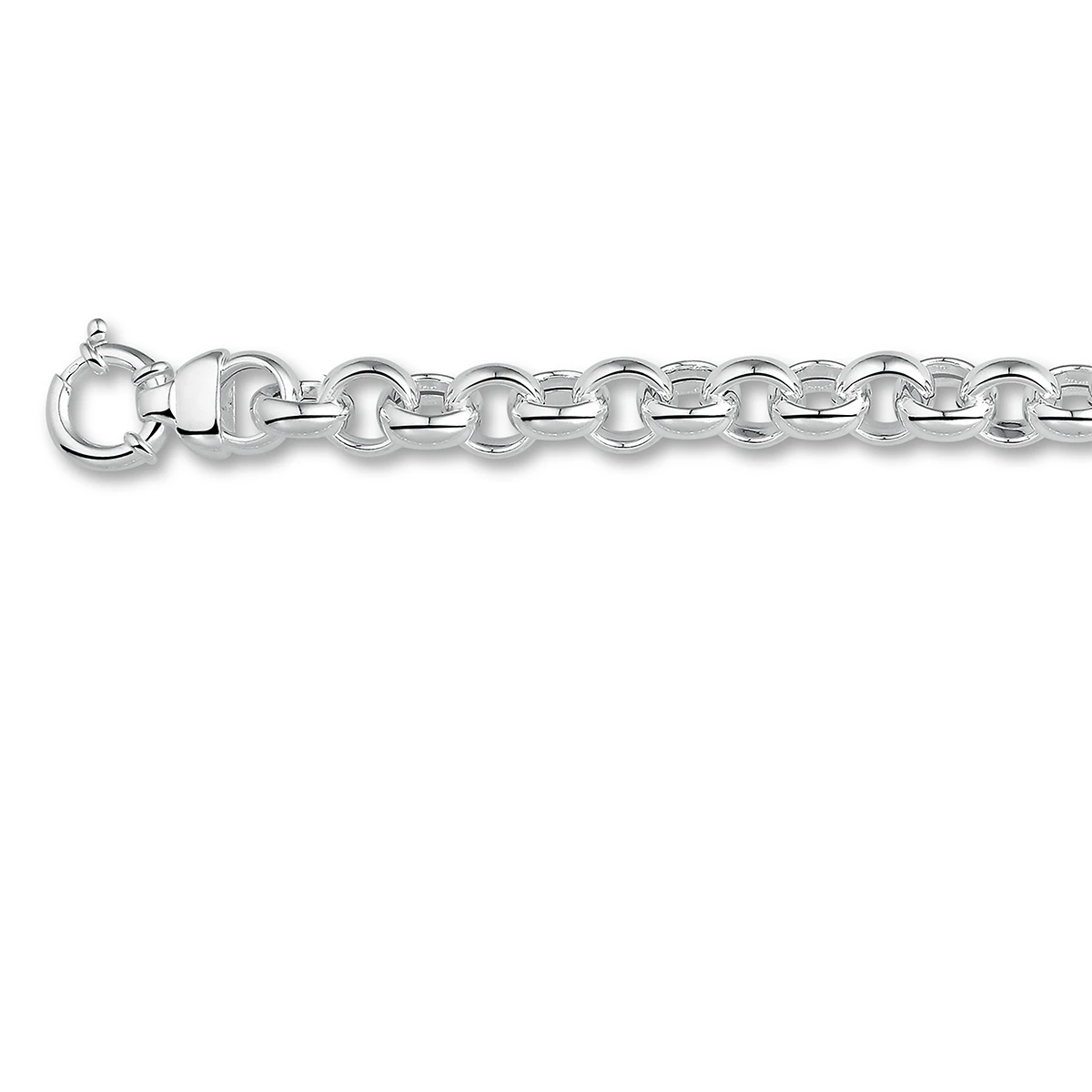collier jasseron 13 mm met groot veerslot zilver wit
