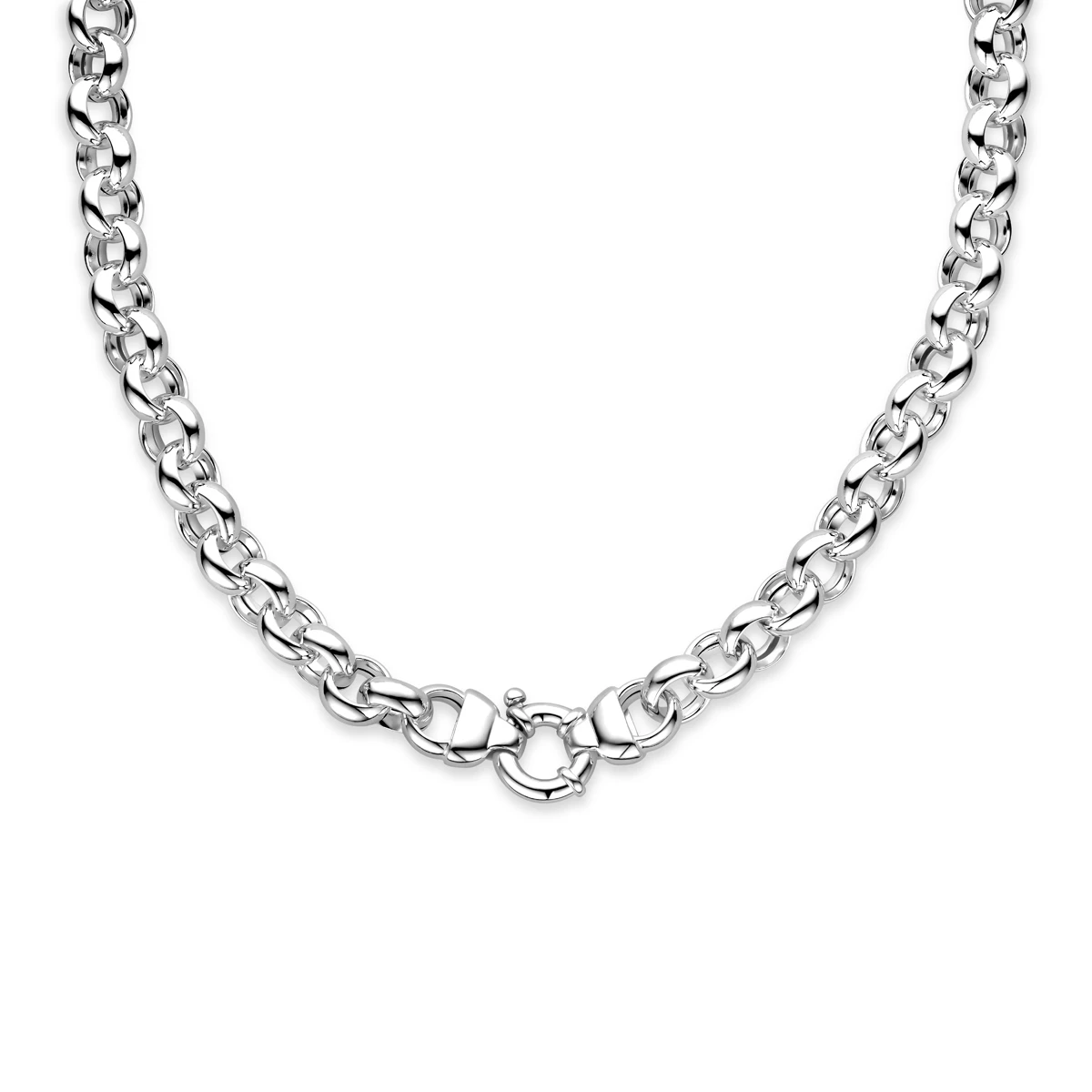 collier jasseron 13 mm met groot veerslot zilver wit