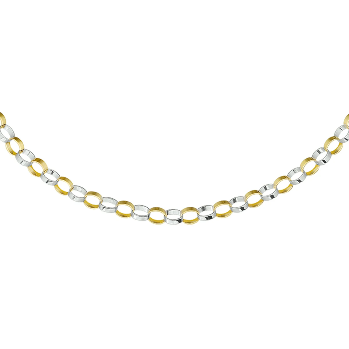 collier jasseron 4,7 mm 43 cm 14K bicolor goud geel/wit