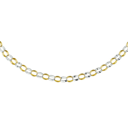 collier jasseron 4,7 mm 43 cm 14K bicolor goud geel/wit