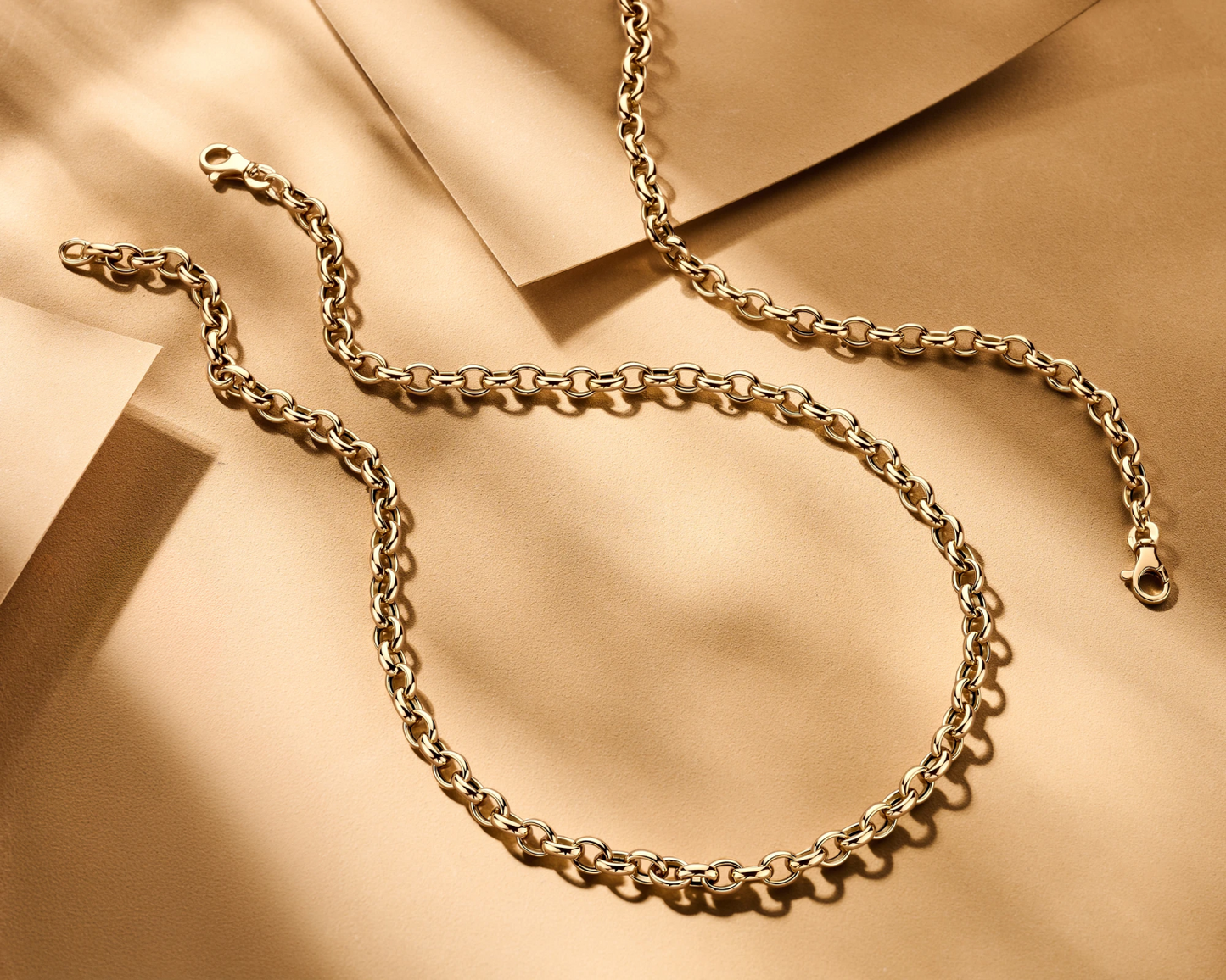collier jasseron 5,0 mm 45 cm 14K geelgoud