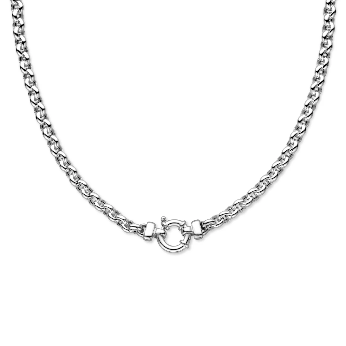 collier jasseron 6 mm met groot veerslot zilver wit