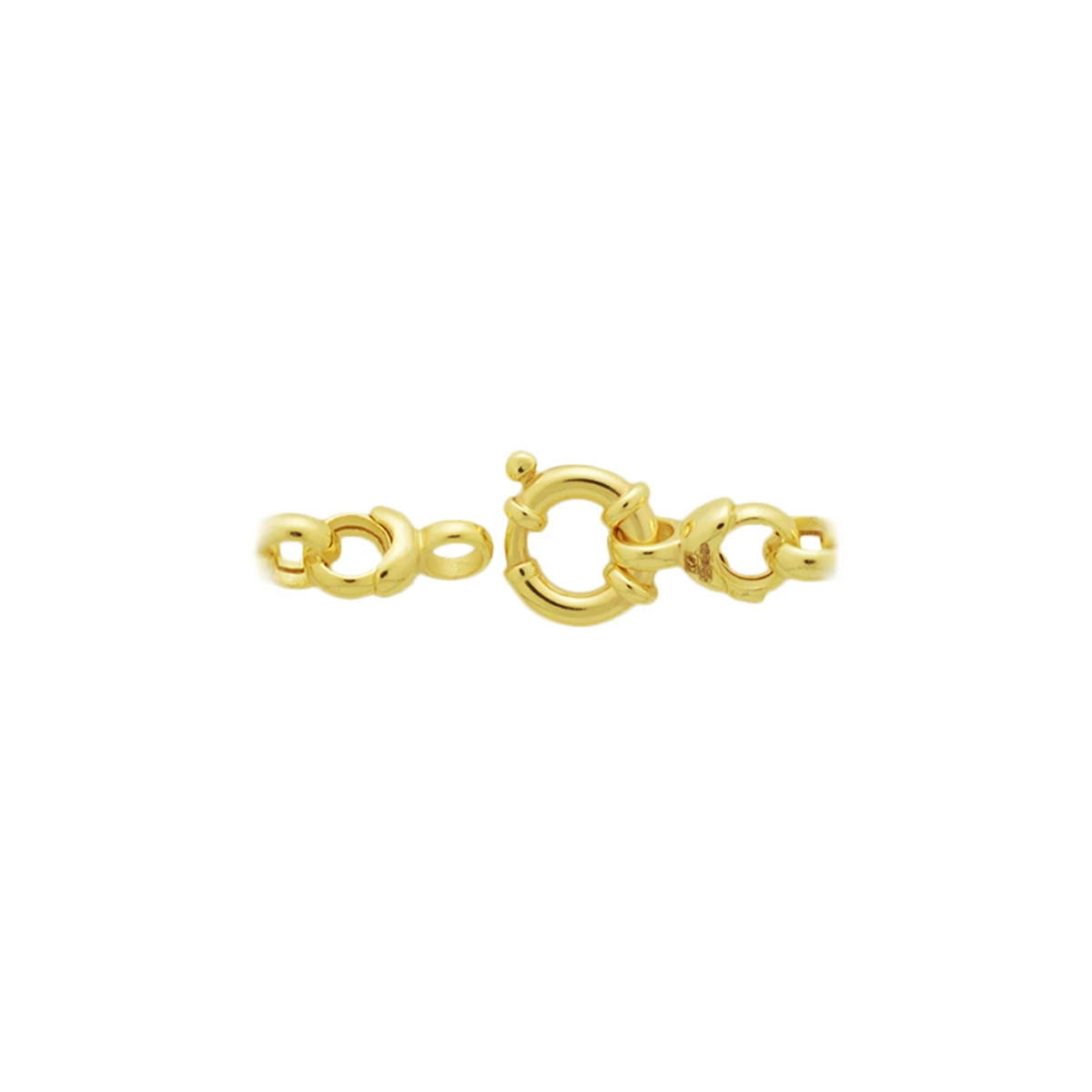 collier jasseron 6,5 mm 45 cm met groot veerslot 14K geelgoud