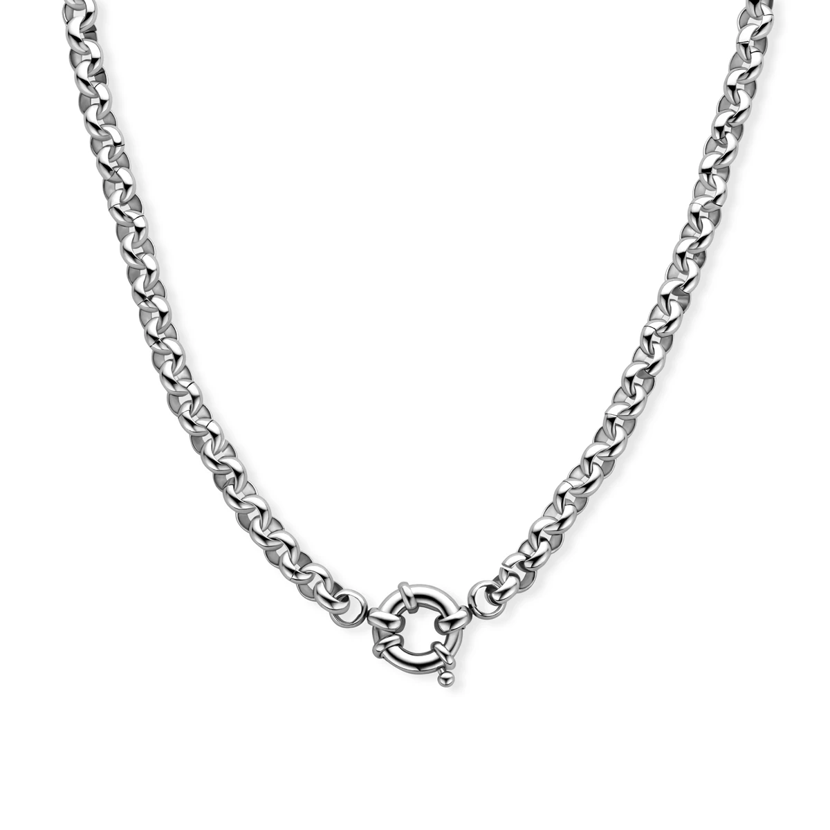 collier jasseron 7 mm met groot veerslot edelstaal