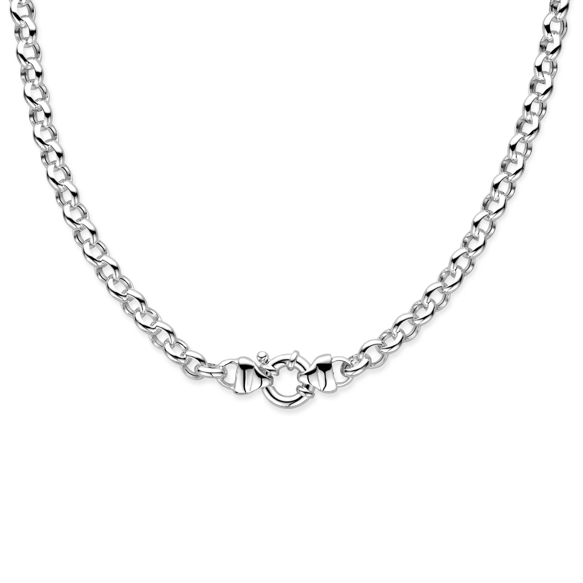 collier jasseron 8,3 mm met groot veerslot zilver wit