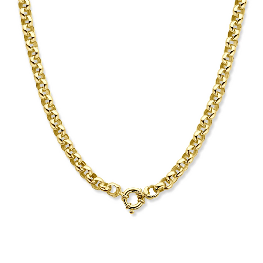 collier jasseron massief 8 mm met groot veerslot silgold (geel met zilverkern)