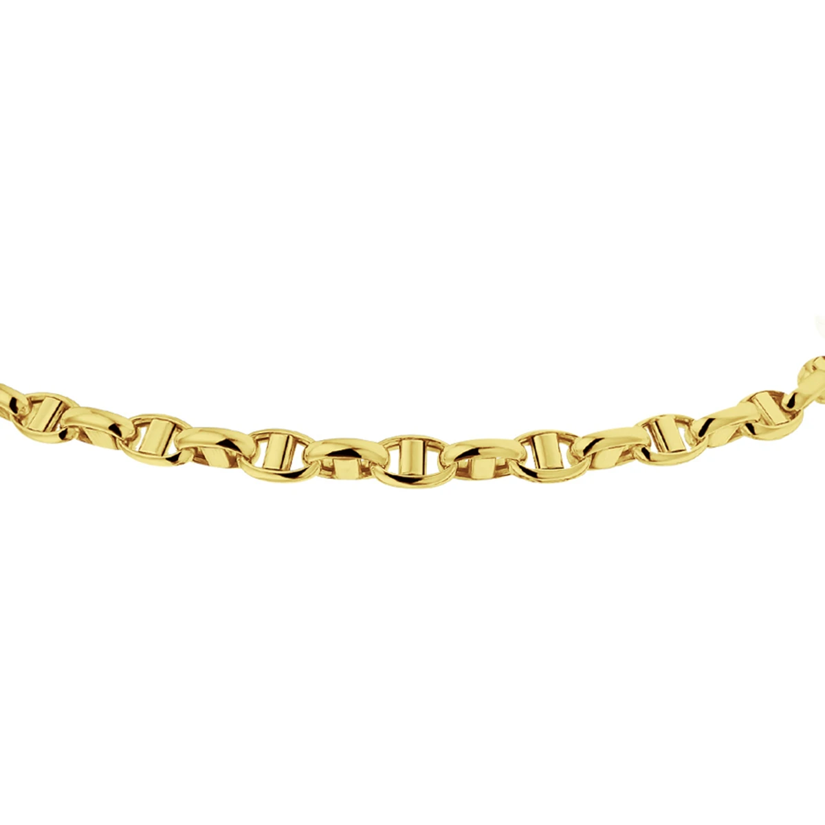 collier jasseron ovaal met balkje 3,5 mm 14K geelgoud