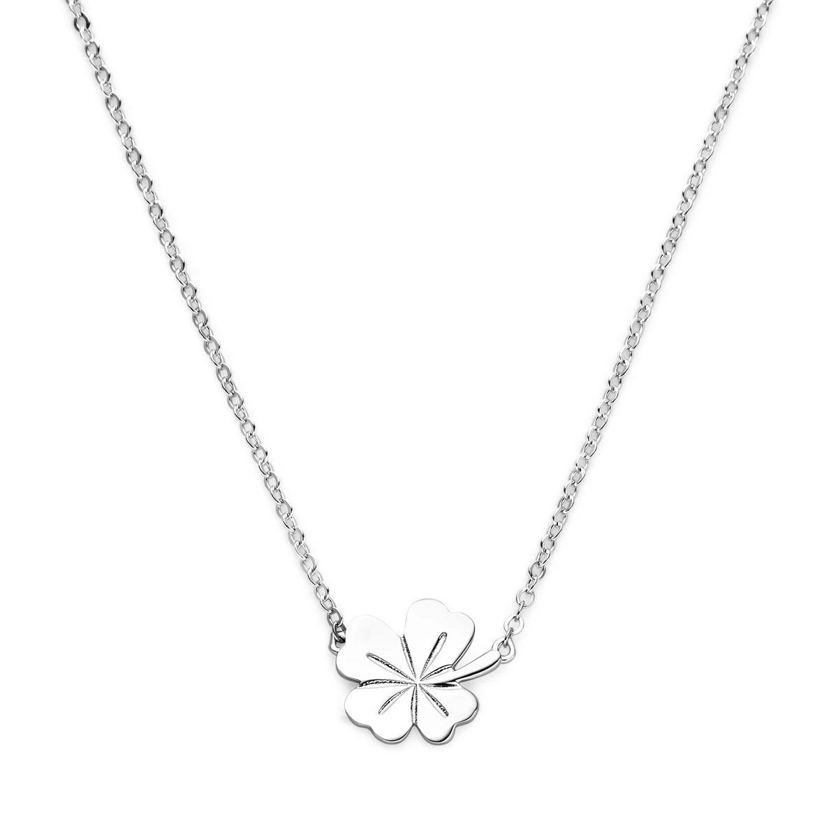 collier klavertje 1,3 mm 40 + 5 cm zilver gerhodineerd