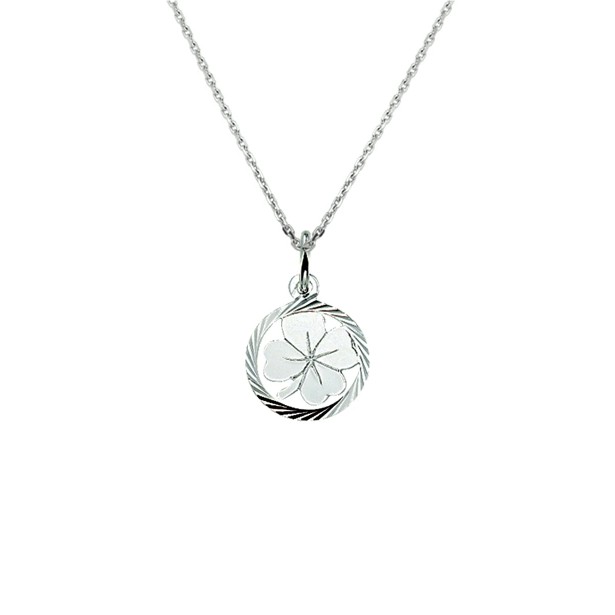 collier klavertje 1,3 mm 41 + 4 cm zilver gerhodineerd