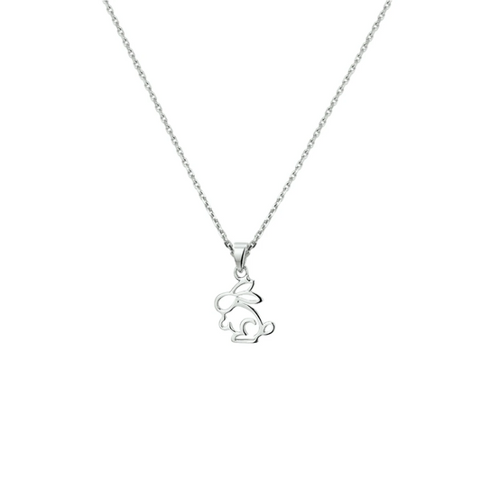 collier konijn 36 + 4 cm zilver gerhodineerd