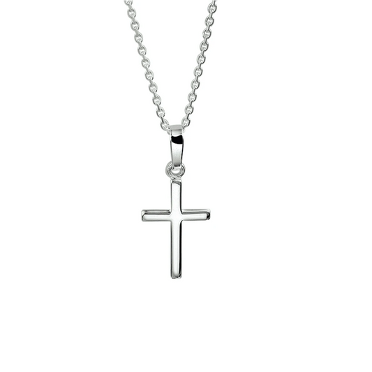 collier kruis 1,3 mm 41 + 4 cm zilver gerhodineerd