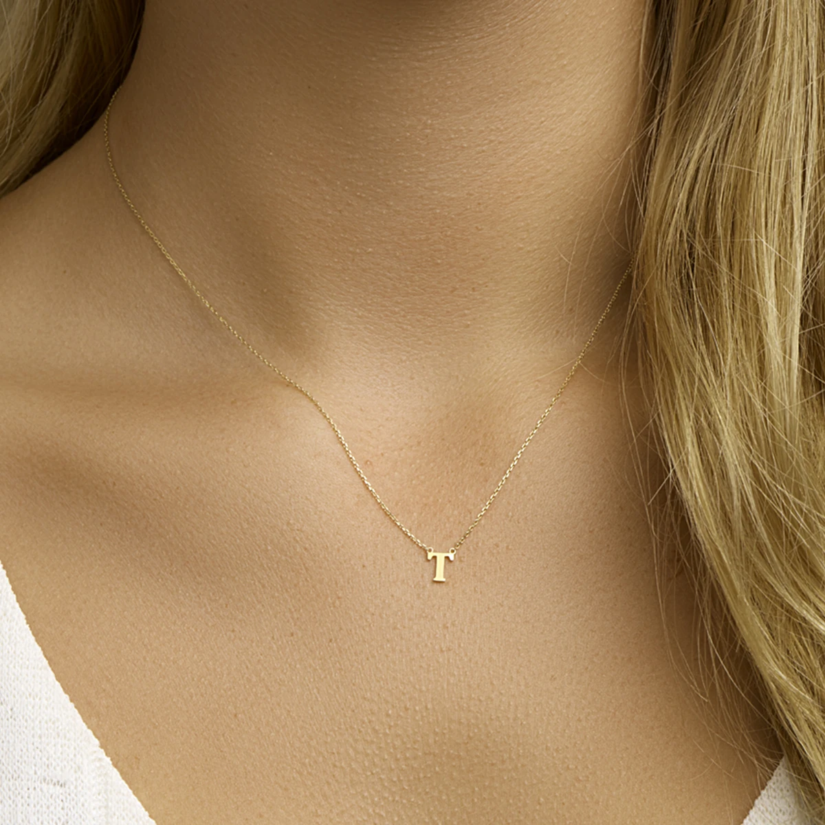 collier letter 40 - 42 - 44 cm 14K geelgoud