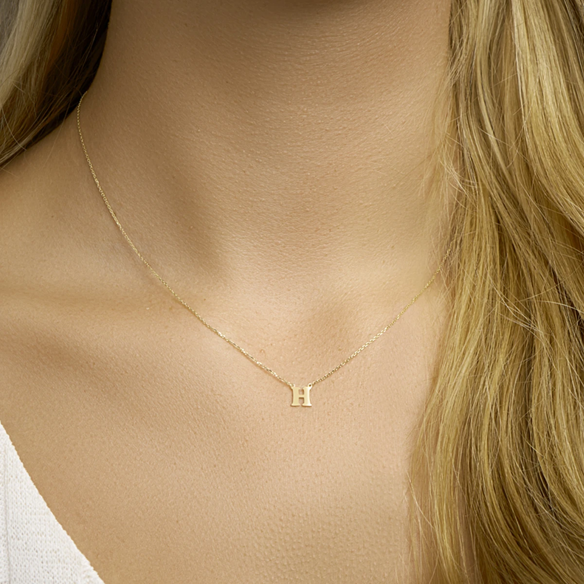 collier letter 40 - 42 - 44 cm 14K geelgoud