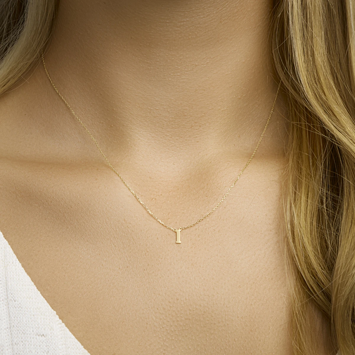 collier letter 40 - 42 - 44 cm 14K geelgoud