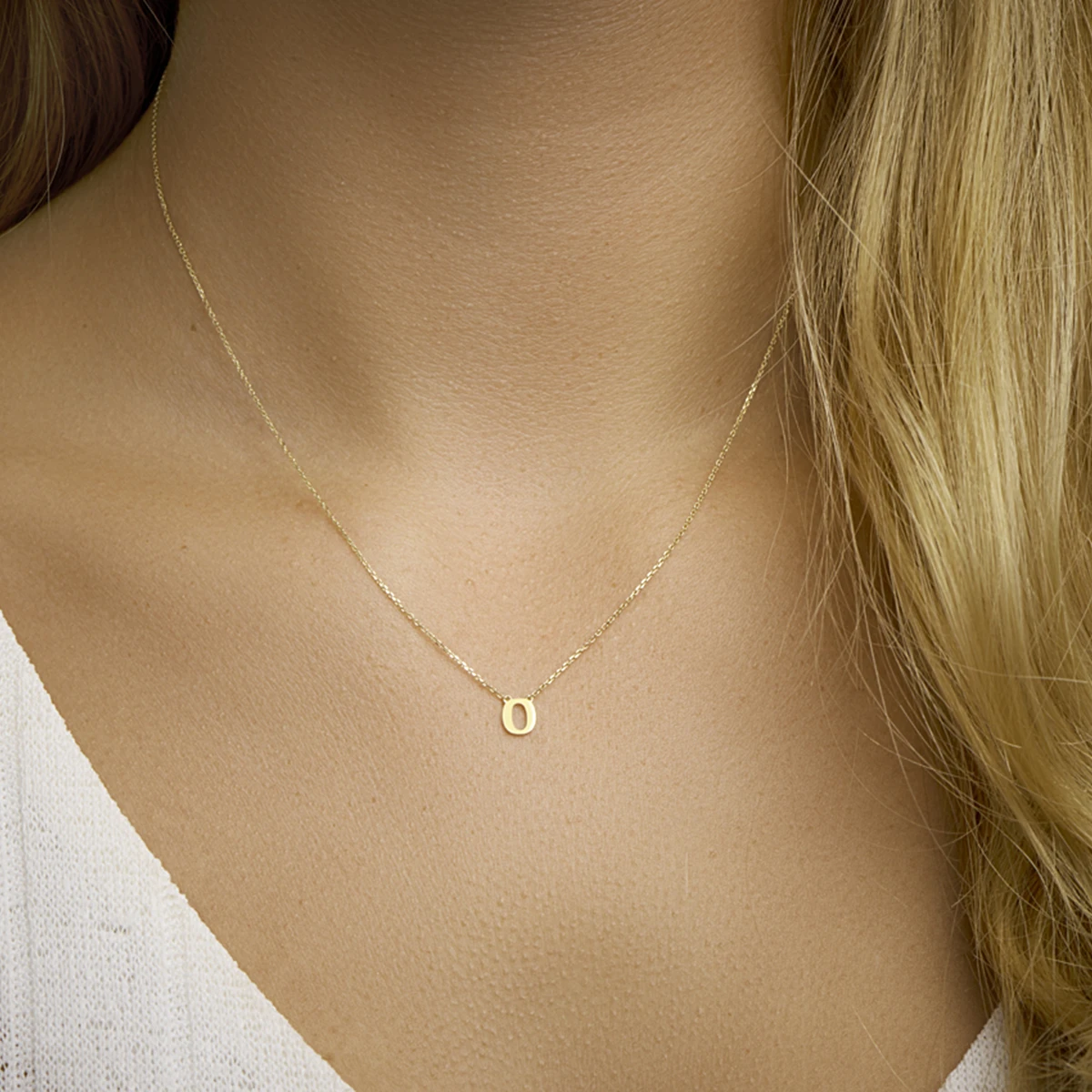 collier letter 40 - 42 - 44 cm 14K geelgoud