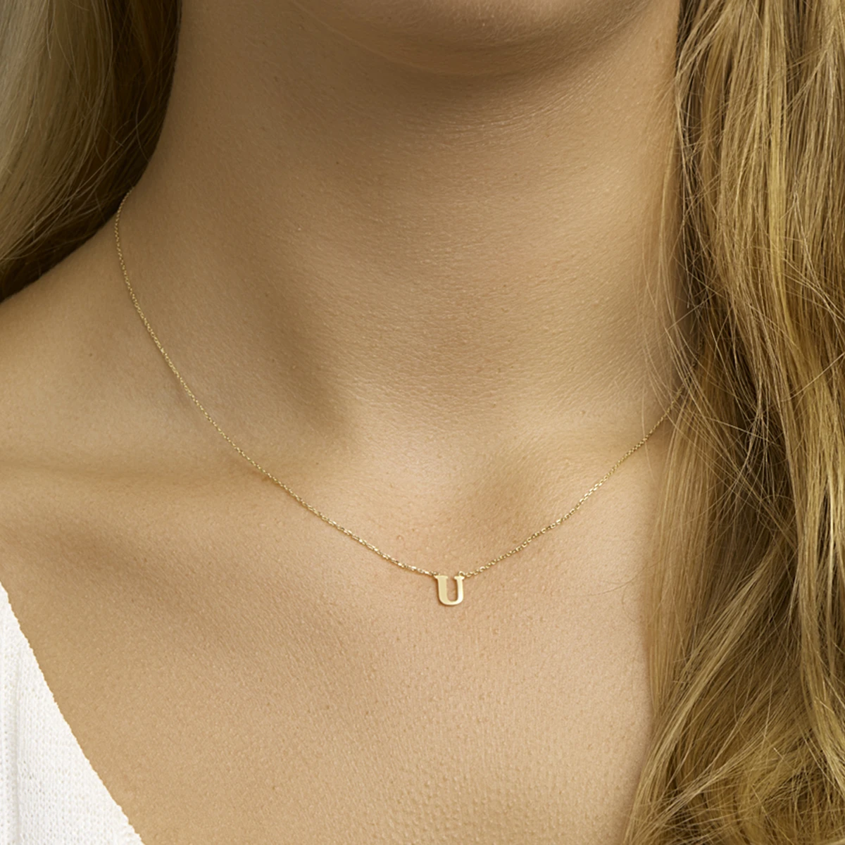 collier letter 40 - 42 - 44 cm 14K geelgoud