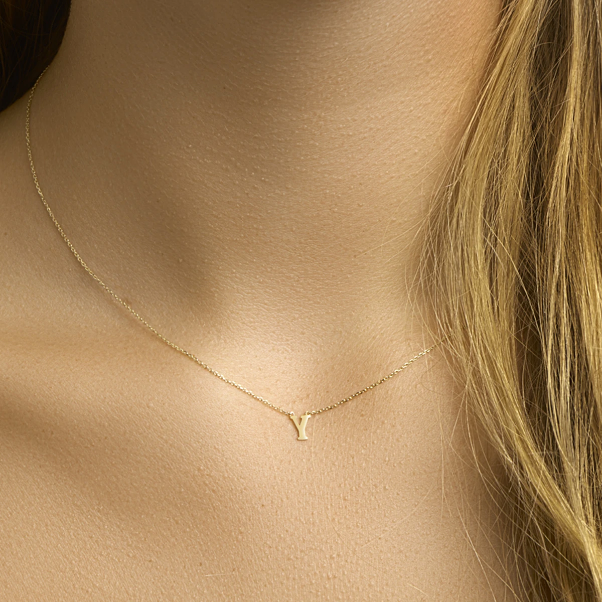 collier letter 40 - 42 - 44 cm 14K geelgoud