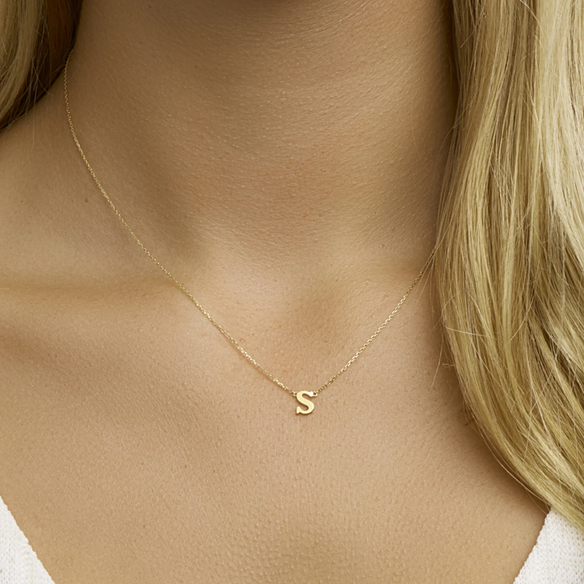 collier letter 40 - 42 - 44 cm 14K geelgoud