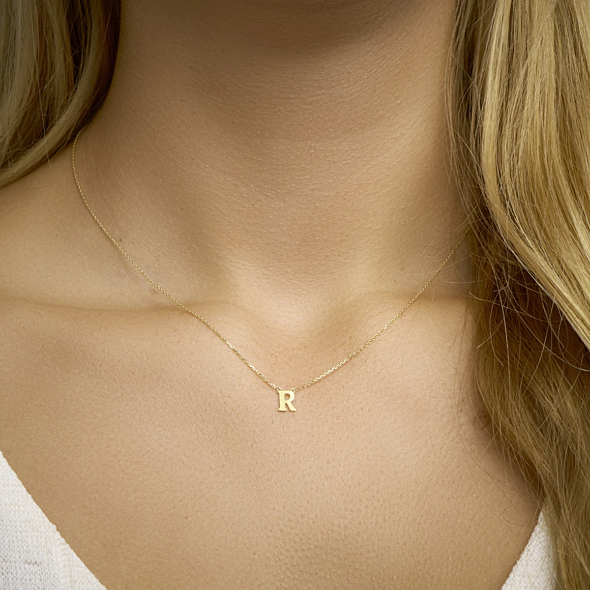 collier letter 40 - 42 - 44 cm 14K geelgoud