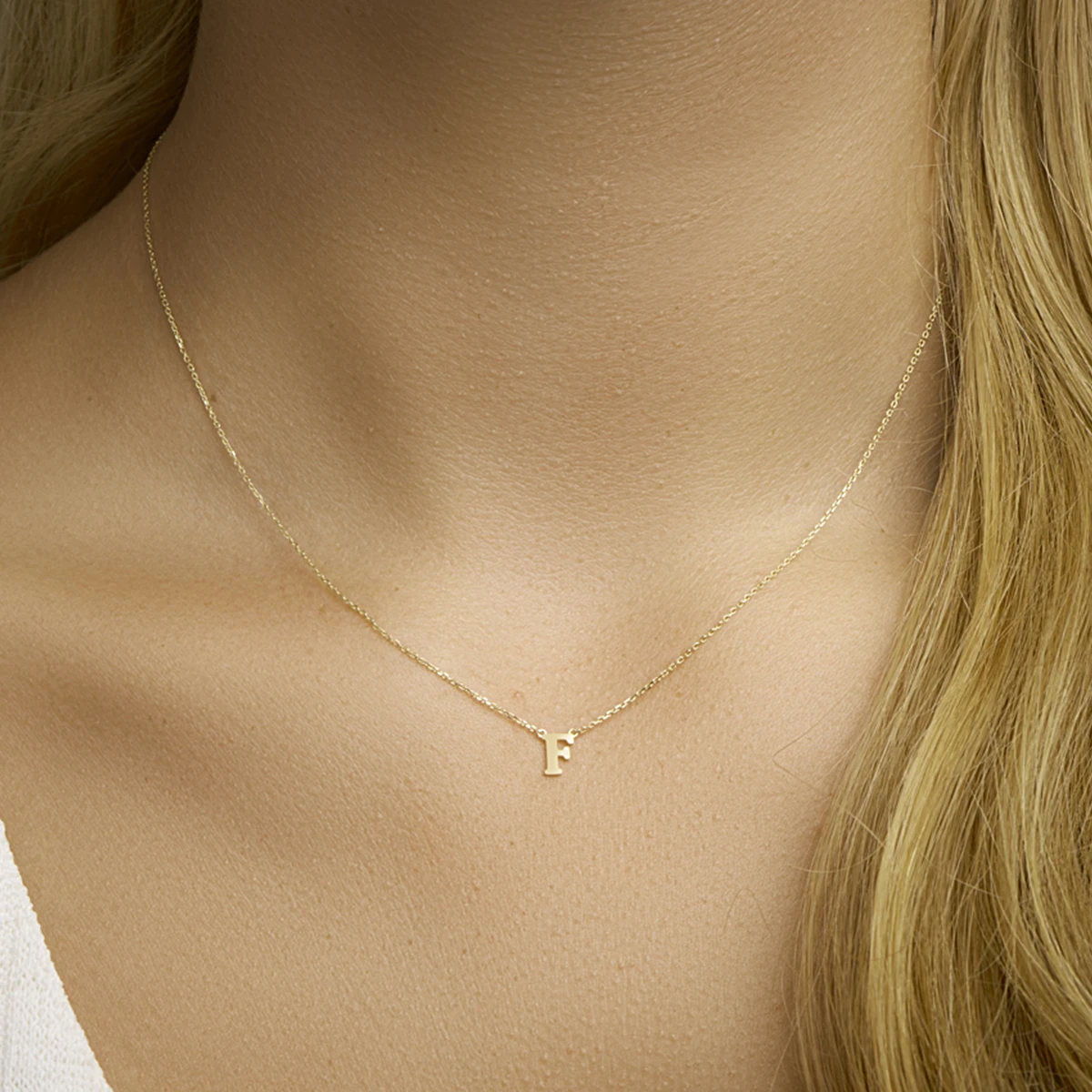 collier letter 40 - 42 - 44 cm 14K geelgoud