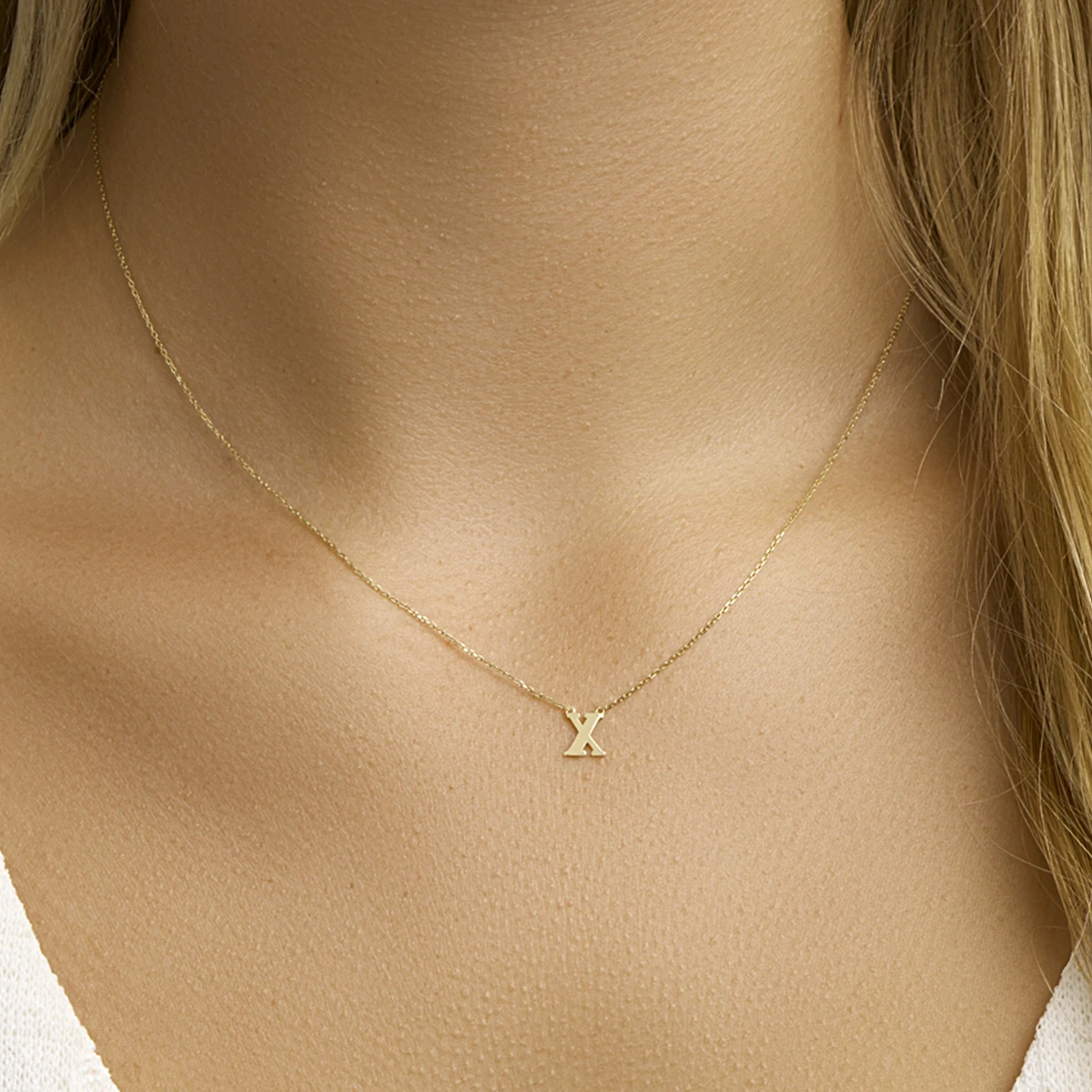 collier letter 40 - 42 - 44 cm 14K geelgoud