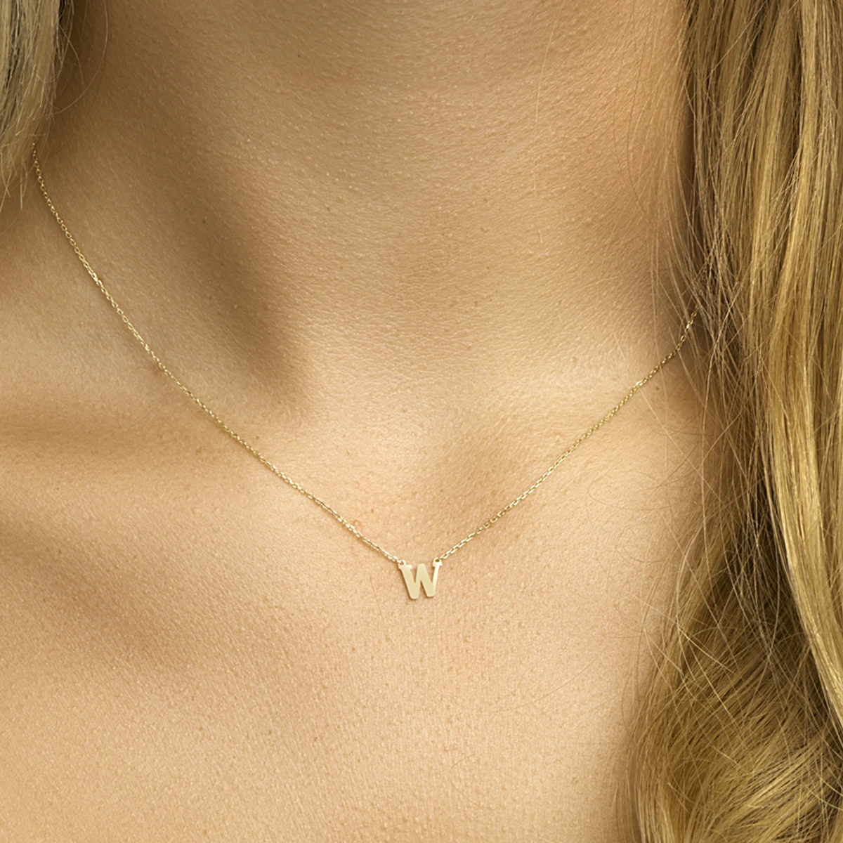 collier letter 40 - 42 - 44 cm 14K geelgoud