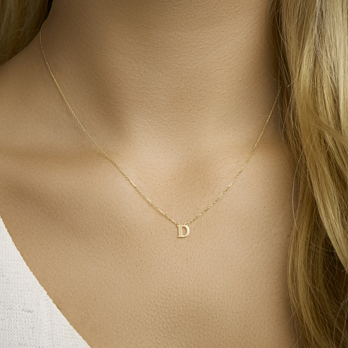 collier letter 40 - 42 - 44 cm 14K geelgoud