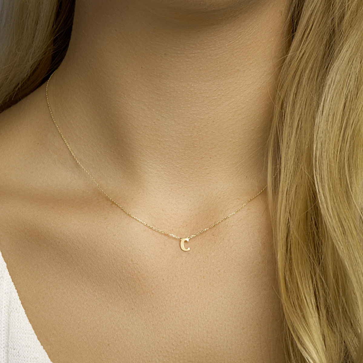 collier letter 40 - 42 - 44 cm 14K geelgoud