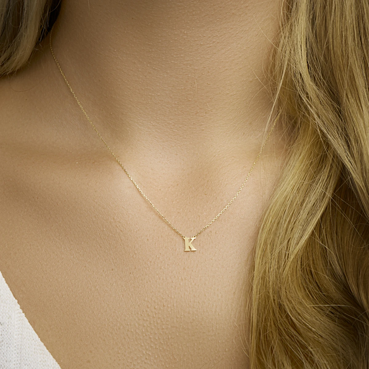 collier letter 40 - 42 - 44 cm 14K geelgoud