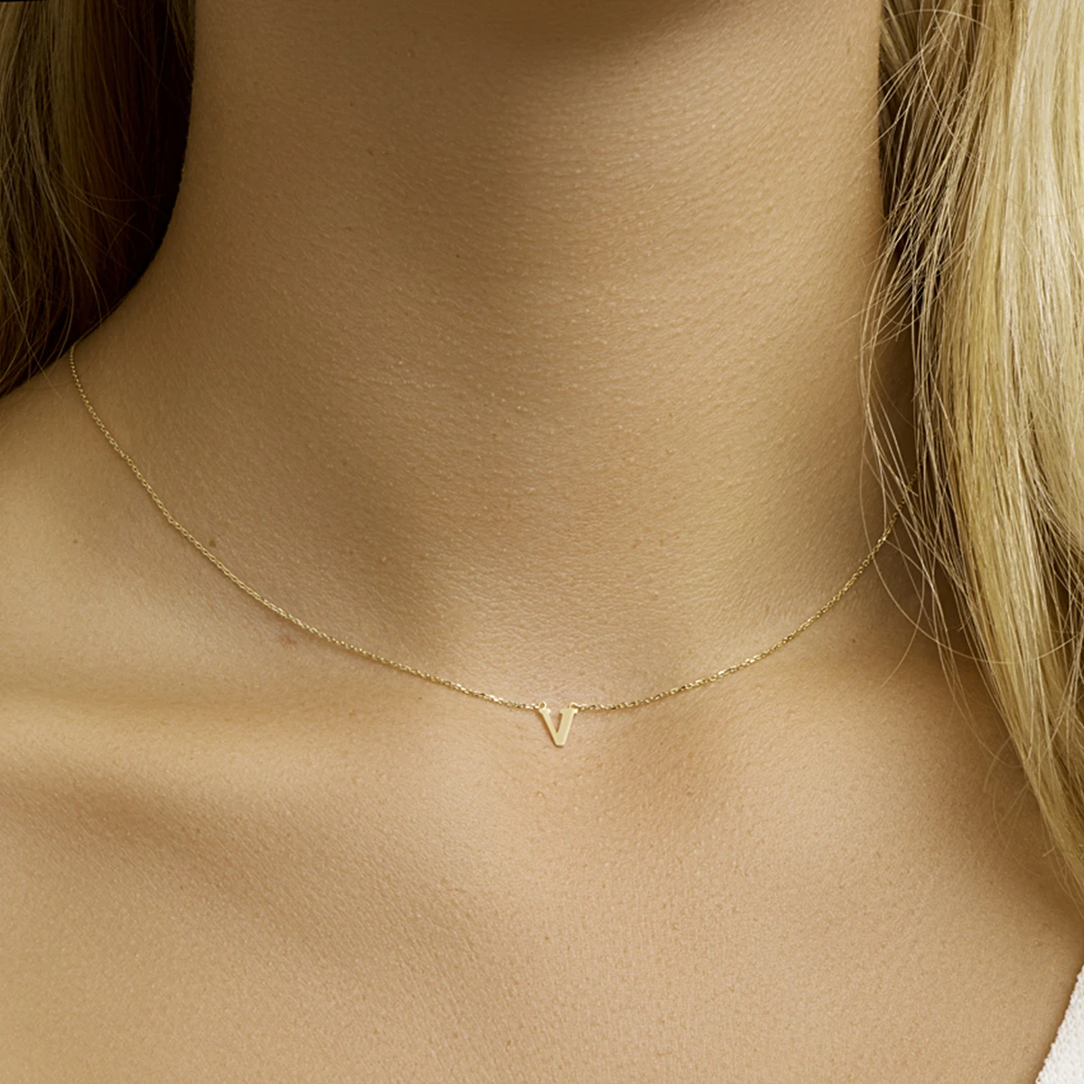 collier letter 40 - 42 - 44 cm 14K geelgoud
