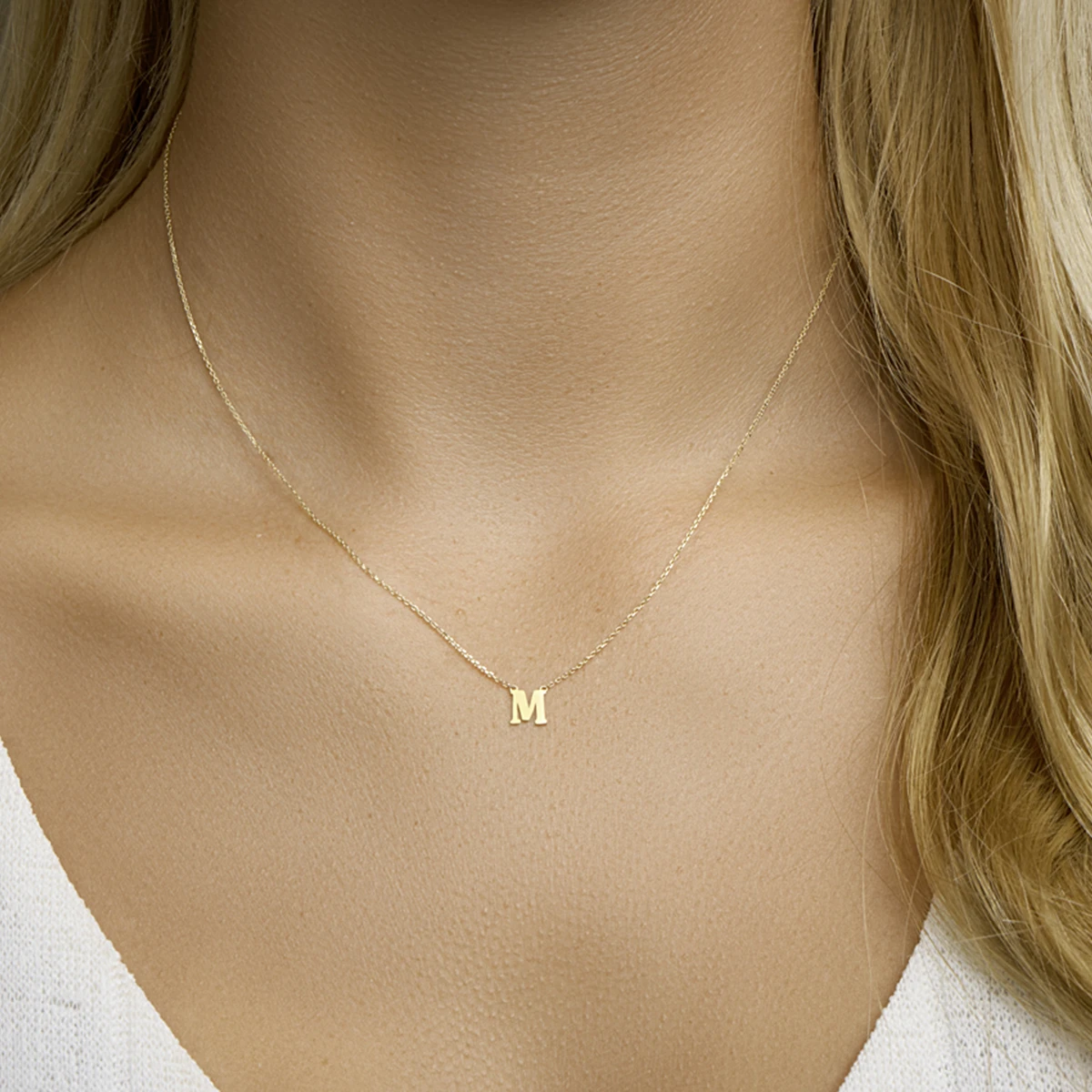 collier letter 40 - 42 - 44 cm 14K geelgoud