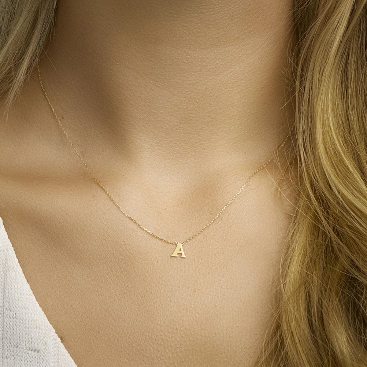 collier letter 40 - 42 - 44 cm 14K geelgoud