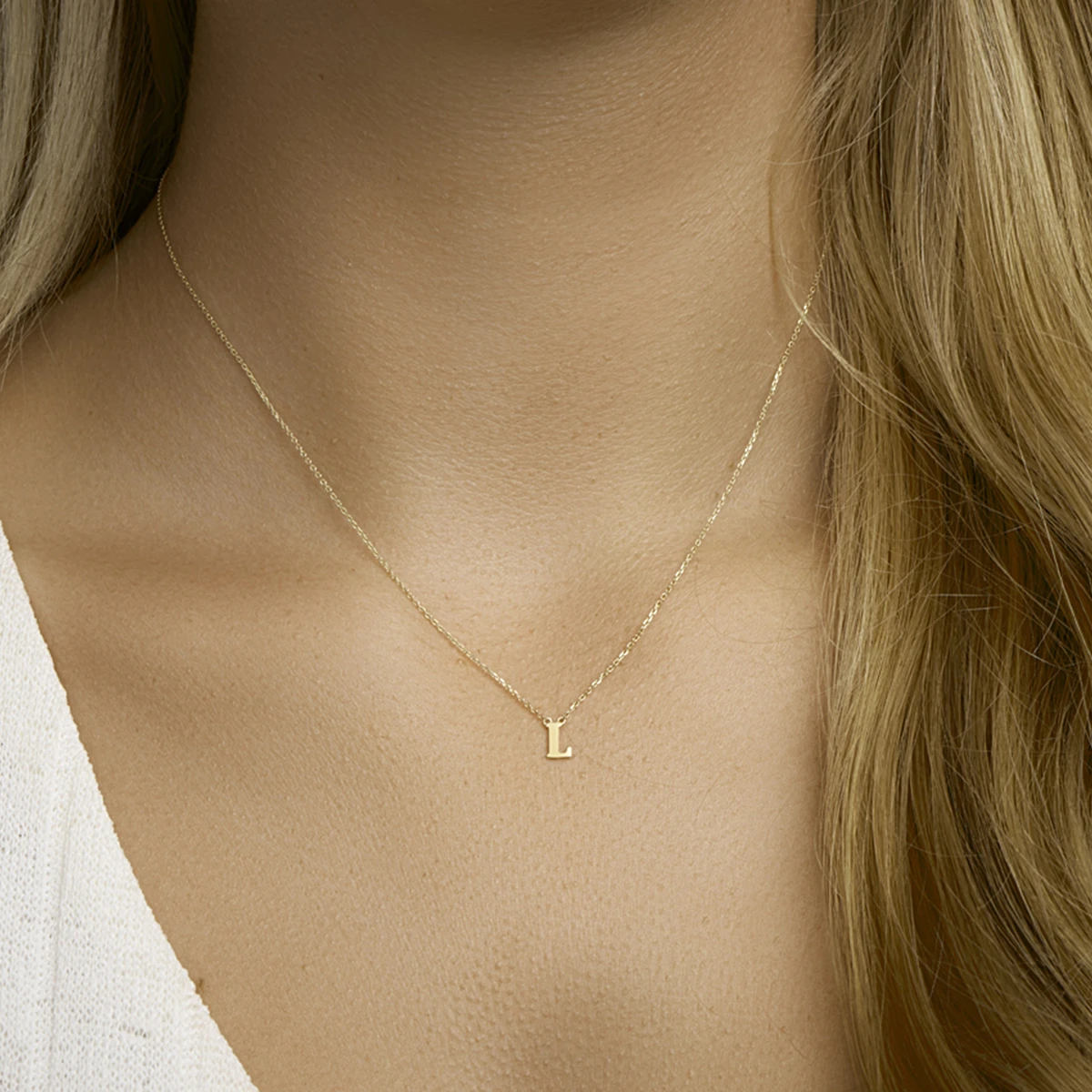 collier letter 40 - 42 - 44 cm 14K geelgoud