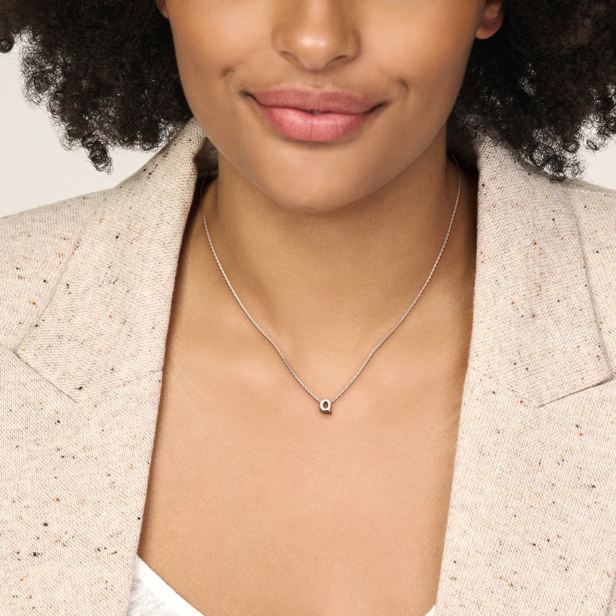 collier letter zilver gerhodineerd