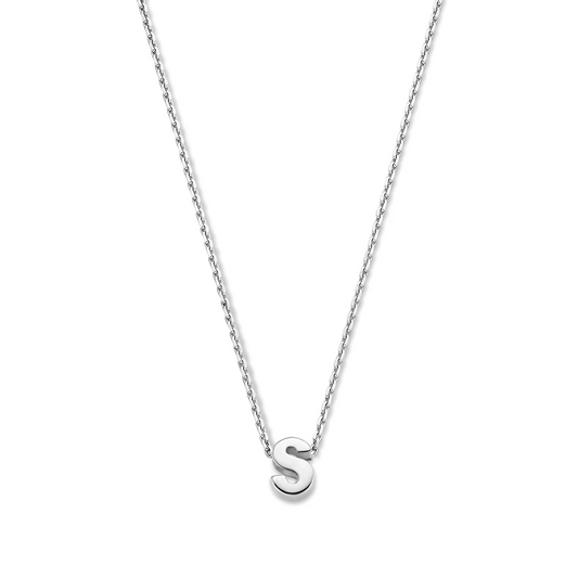 collier letter zilver gerhodineerd