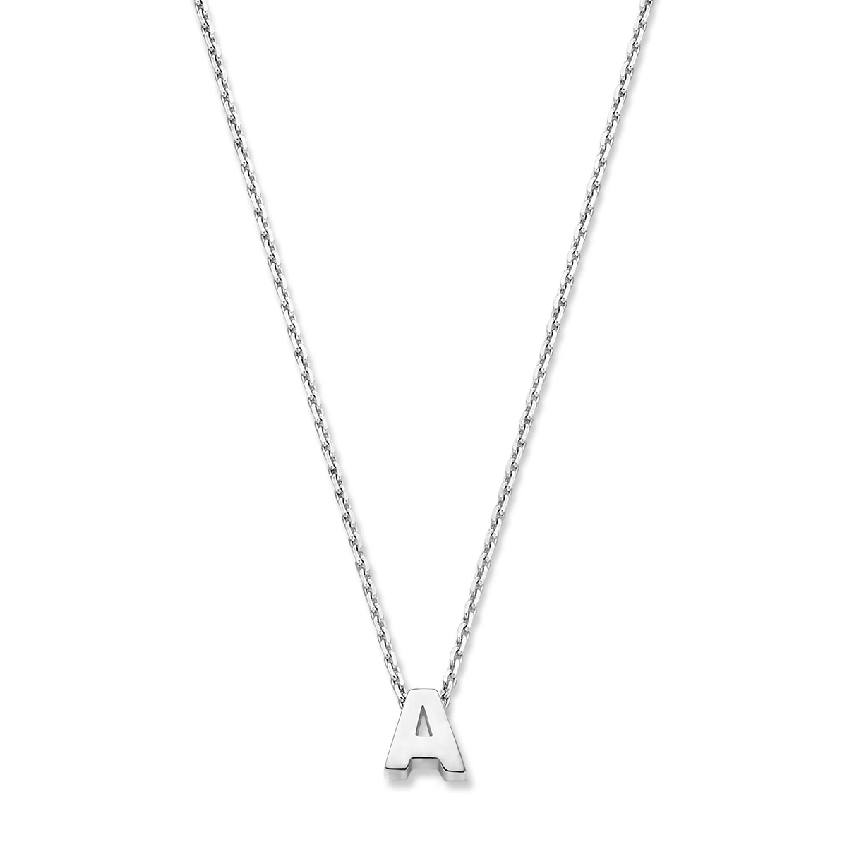 collier letter zilver gerhodineerd
