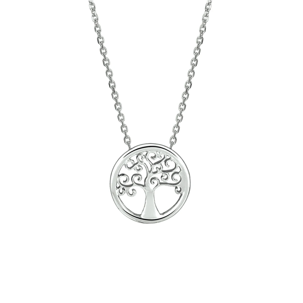 collier levensboom 1,5 mm 41 + 4 cm zilver gerhodineerd